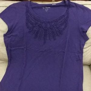 Chico's XL/3 embellished purple t-shirt